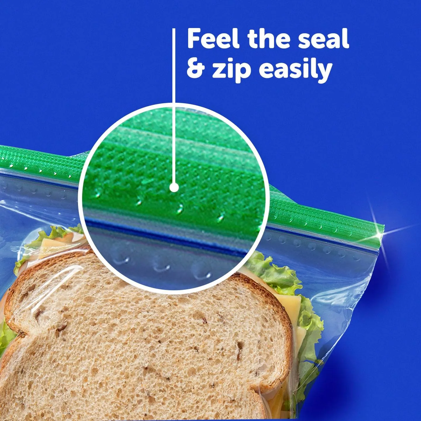 Ziploc Sandwich and Snack Bags with EasyGuide Texture, Plastic Storage Bags with Grip 'n Seal Technology, 105 Bags Total