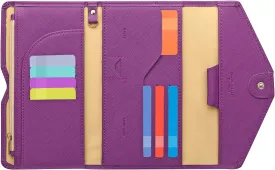 ZOPPEN Mulit-purpose Rfid Blocking Passport Holder Travel Wallet (Ver.4) Passport and Vaccine Card Holder ComboTri-fold Document Organizer Travel Essentials